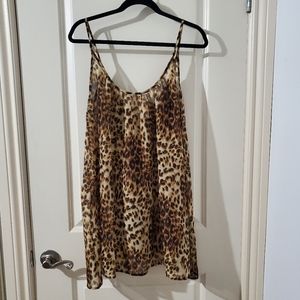 9seed Designer Beachwear Cheetah Print Swim Cover-up
